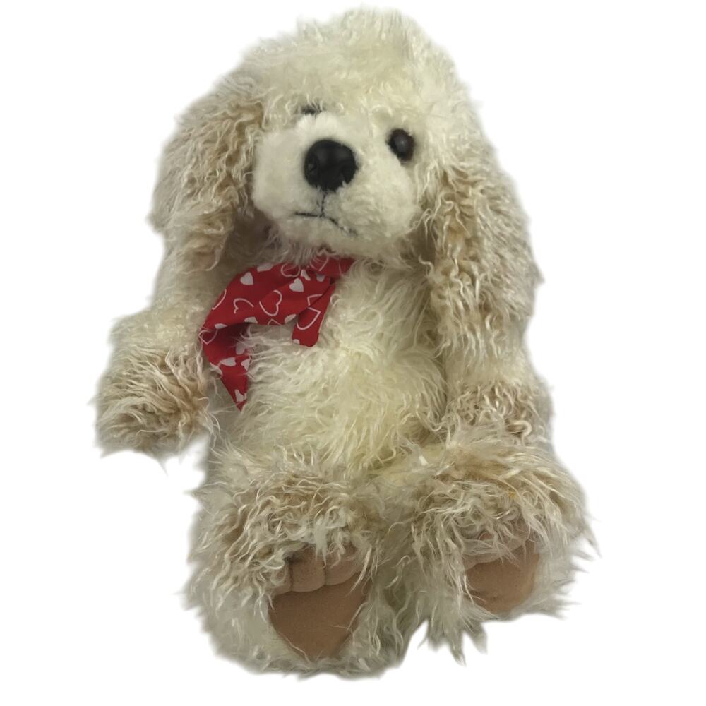 Vintage 24K Polar Puff HuggaPuffs Mike Plush Shaggy Dog White 16" Stuffed Animal
